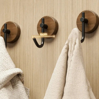 Chic Timber Coat Hooks for Wall - Self-Adhesive, Modern Design