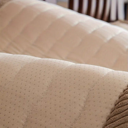 Soft Plush Couch Protector with Non-Slip Backing for Pets, Spills & Everyday Use in Living Room & Bedroom