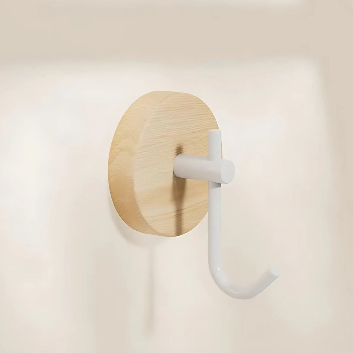 Chic Timber Coat Hooks for Wall - Self-Adhesive, Modern Design