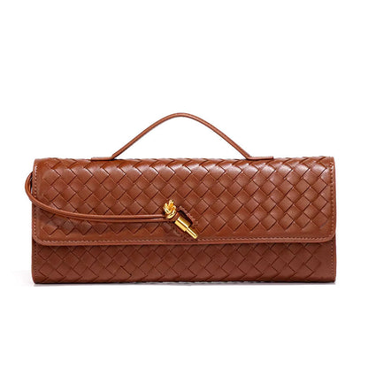 Chic Vegan Leather Clutch Bag with Hand-Braided Design for Timeless Style