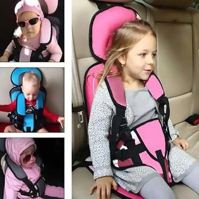 Portable Booster Seat with Safety Harness for Kids – Adjustable Travel Car Seat Cushion with Breathable Mesh and Soft Padding – Ages 0-12