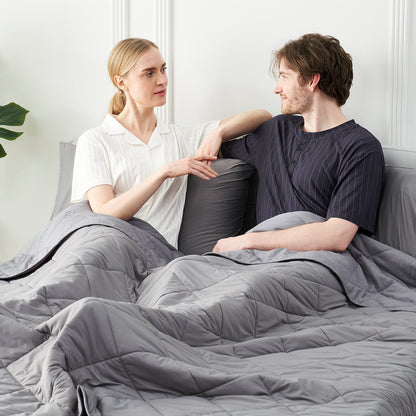 Chill Comfort | Couverture rafraîchissante pour lit avec tissu japonais avancé | Conception double face pour les dormeurs ayant chaud