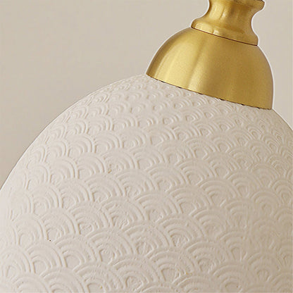 Hanging Ceiling Light Fixture White Ceramic Shade with Gold Hardware 9 in Adjustable Cord for Kitchen Island Dining Room Indoor Use E26 Sock