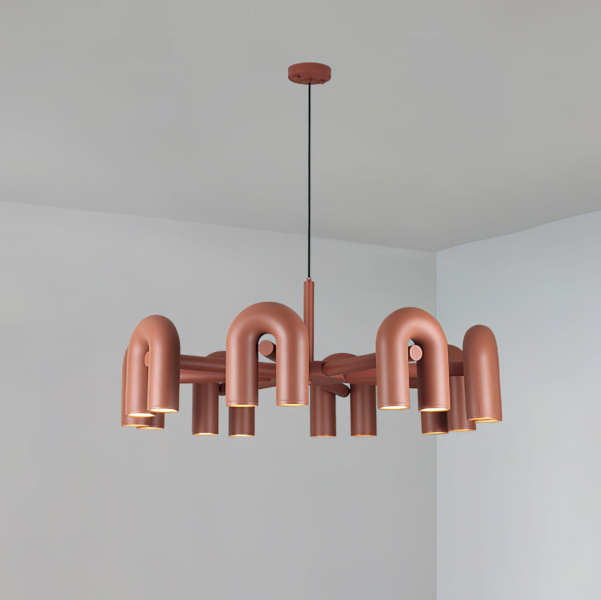 Contemporary Adjustable Multi-Head Ceiling Light Fixture with Rotating Arms for Dining Room Bedroom Living Space 40-Inch Modular Suspended L