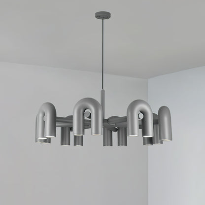 Contemporary Adjustable Multi-Head Ceiling Light Fixture with Rotating Arms for Dining Room Bedroom Living Space 40-Inch Modular Suspended L