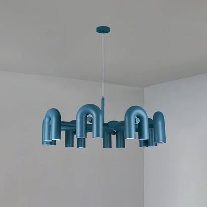 Contemporary Adjustable Multi-Head Ceiling Light Fixture with Rotating Arms for Dining Room Bedroom Living Space 40-Inch Modular Suspended L