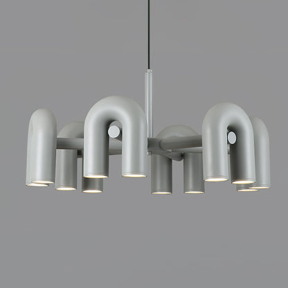 Contemporary Adjustable Multi-Head Ceiling Light Fixture with Rotating Arms for Dining Room Bedroom Living Space 40-Inch Modular Suspended L