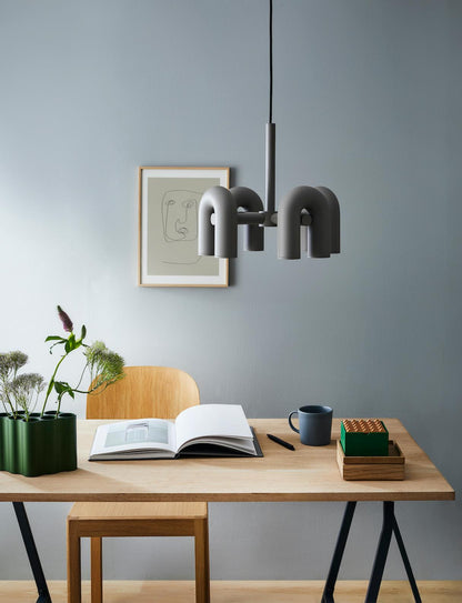 Contemporary Adjustable Multi-Head Ceiling Light Fixture with Rotating Arms for Dining Room Bedroom Living Space 40-Inch Modular Suspended L