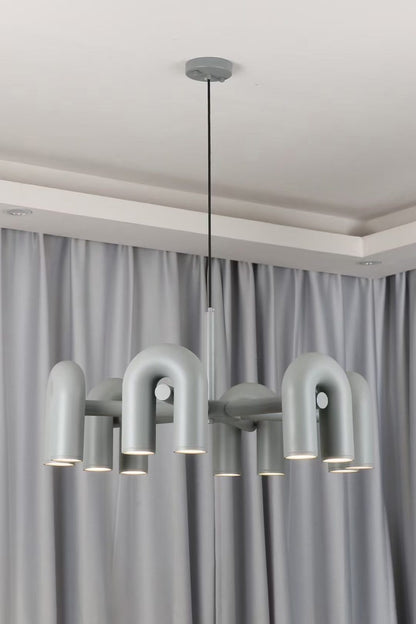 Contemporary Adjustable Multi-Head Ceiling Light Fixture with Rotating Arms for Dining Room Bedroom Living Space 40-Inch Modular Suspended L
