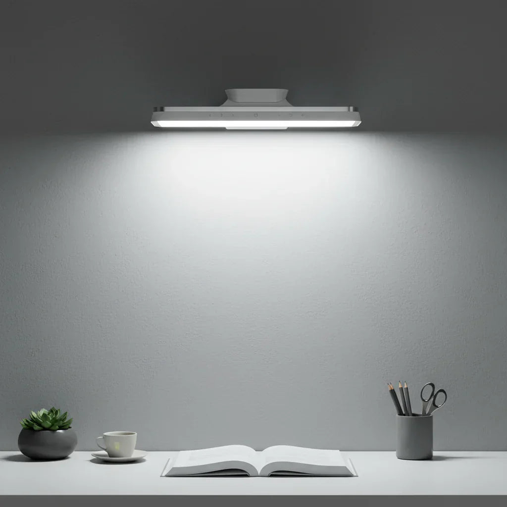 Rechargeable Magnetic LED Wall Light 12 Inch Aluminum Touch Dimmer Bedside Reading Lamp Portable Battery-Powered Under Cabinet Task Lighting