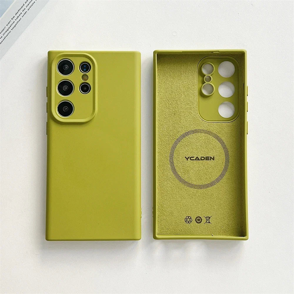 Premium Soft-Touch Silicone Phone Case for Samsung Galaxy S21-S26 | Shock-Absorbing Full-Body Protection | Wireless Charging Compatible