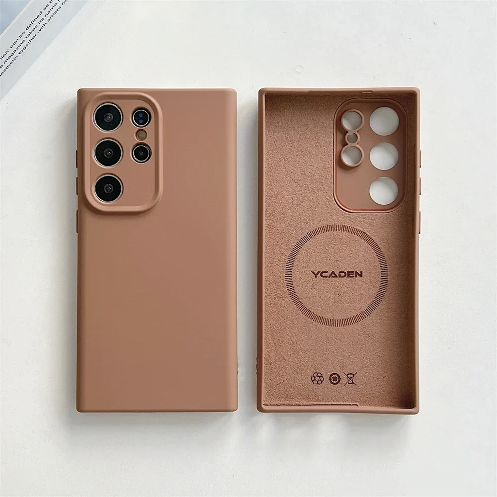 Premium Soft-Touch Silicone Phone Case for Samsung Galaxy S21-S26 | Shock-Absorbing Full-Body Protection | Wireless Charging Compatible