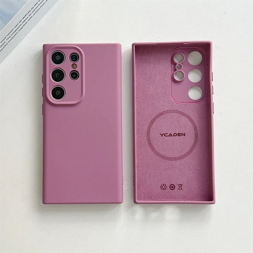 Premium Soft-Touch Silicone Phone Case for Samsung Galaxy S21-S26 | Shock-Absorbing Full-Body Protection | Wireless Charging Compatible