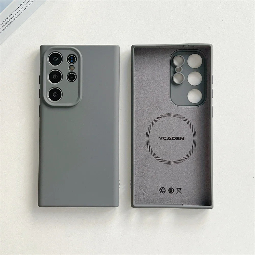Premium Soft-Touch Silicone Phone Case for Samsung Galaxy S21-S26 | Shock-Absorbing Full-Body Protection | Wireless Charging Compatible