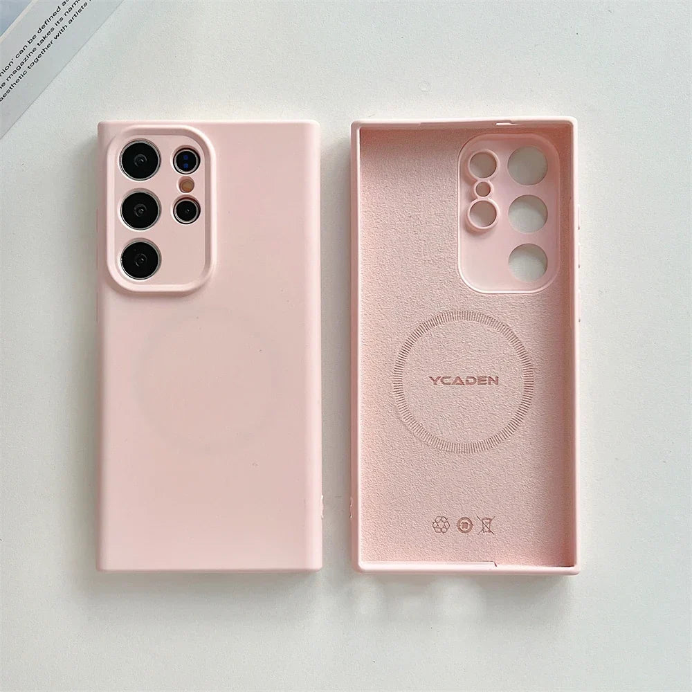 Premium Soft-Touch Silicone Phone Case for Samsung Galaxy S21-S26 | Shock-Absorbing Full-Body Protection | Wireless Charging Compatible