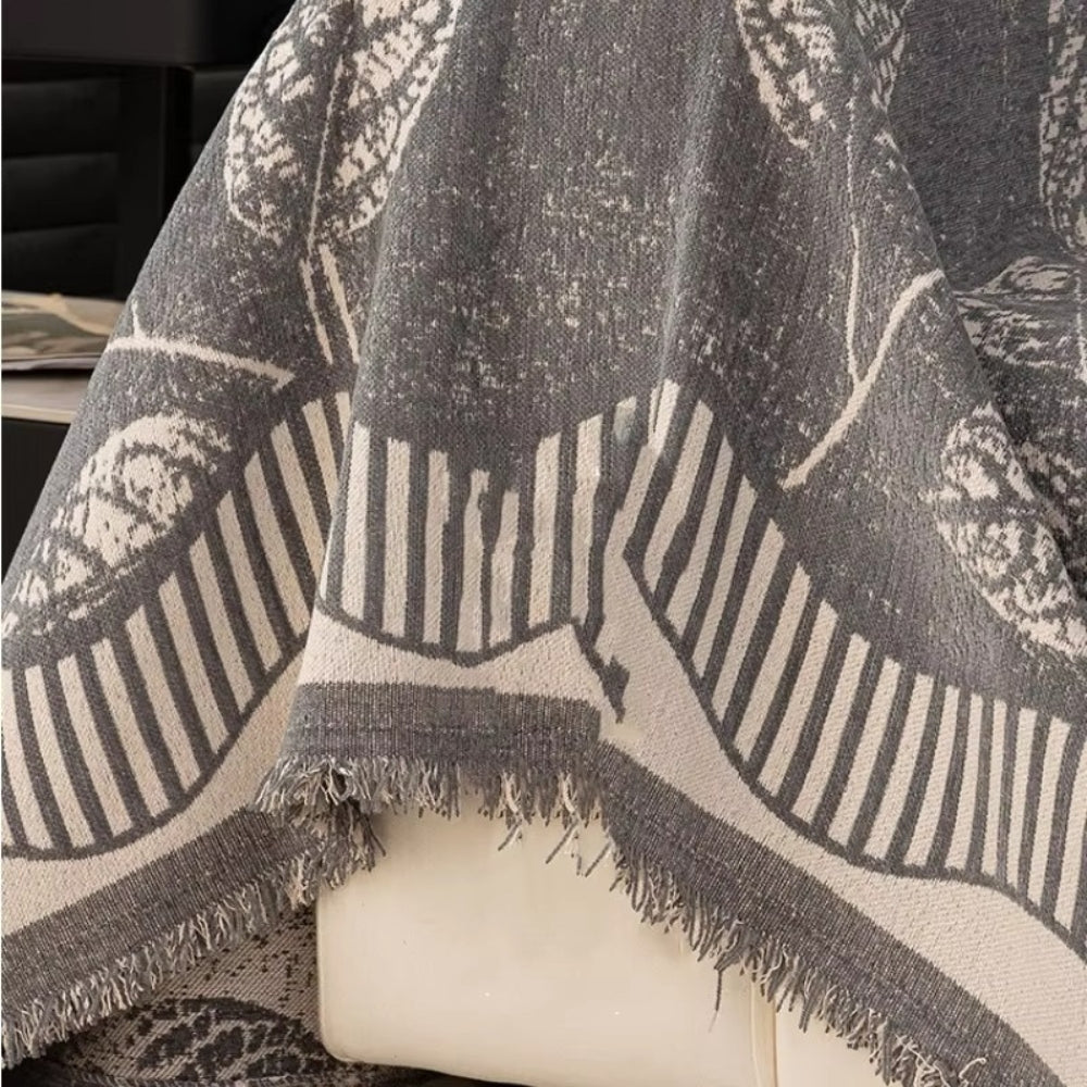 Cleo Sofa Cover - Chenille Leaf Pattern, Machine Washable, Anti-Slip