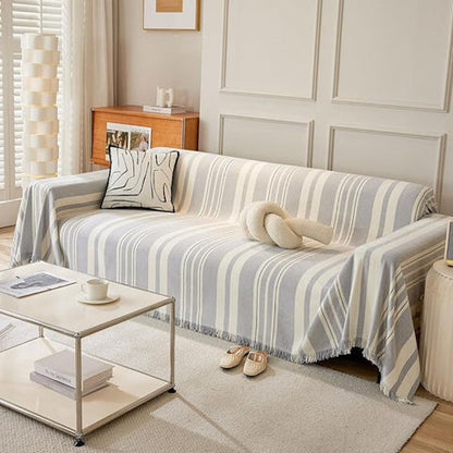 Cleoo Sofa Cover - Breathable Chenille, Timeless Stripes