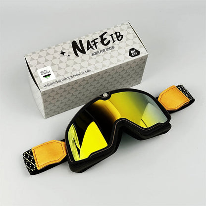Lunettes de moto classiques | Style rétro avec protection UV | Confort optimal, portables sur des lunettes de vue