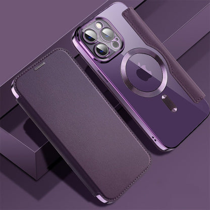 Transparent Card Holder iPhone Case with MagSafe Magnetic Wallet & RFID Protection for 12 13 14 15 16 17 Pro Max Air Plus