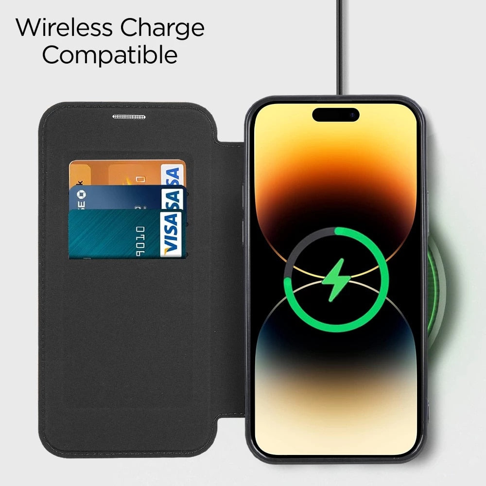 Transparent Card Holder iPhone Case with MagSafe Magnetic Wallet & RFID Protection for 12 13 14 15 16 17 Pro Max Air Plus