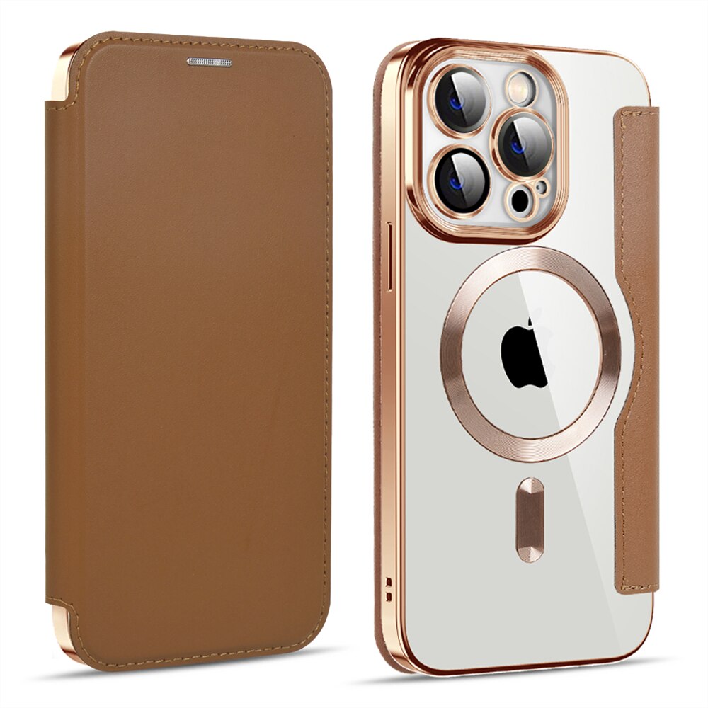 Transparent Card Holder iPhone Case with MagSafe Magnetic Wallet & RFID Protection for 12 13 14 15 16 17 Pro Max Air Plus