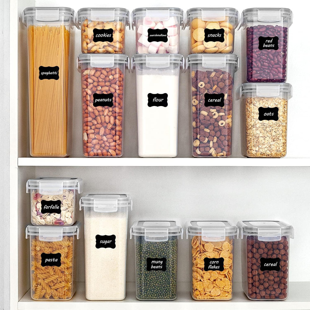 Clear Kitchen Storage Set | Airtight Food Storage Containers with Stackable Design | Efficient Organization for Pantry and Cabinet
