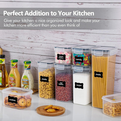 Clear Kitchen Storage Set | Airtight Food Storage Containers with Stackable Design | Efficient Organization for Pantry and Cabinet