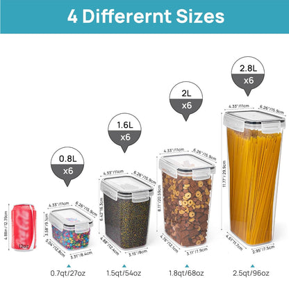Clear Kitchen Storage Set | Airtight Food Storage Containers with Stackable Design | Efficient Organization for Pantry and Cabinet