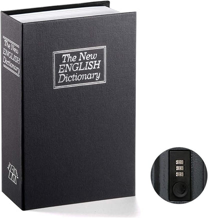 Book Safe with Combination Lock, Small Lock Box for Cash, Small Safe Box for Jewelry, Diversion Book Safe with Key Lock