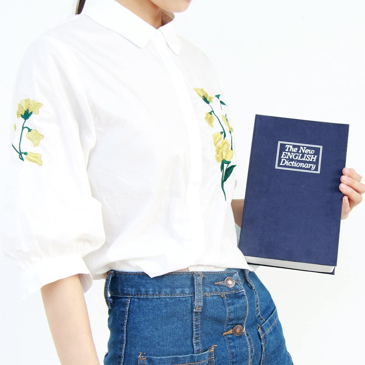 Book Safe with Combination Lock, Small Lock Box for Cash, Small Safe Box for Jewelry, Diversion Book Safe with Key Lock