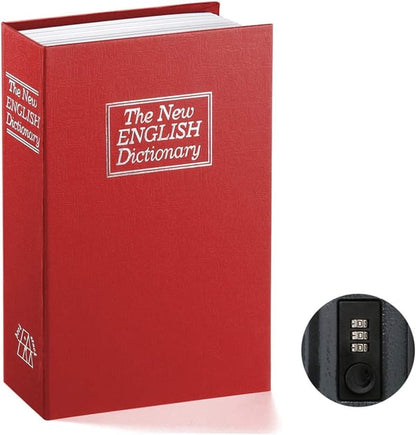 Book Safe with Combination Lock, Small Lock Box for Cash, Small Safe Box for Jewelry, Diversion Book Safe with Key Lock