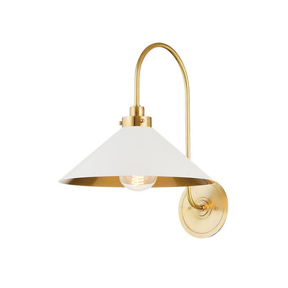 Hardwired Metal Wall Sconce with Downward Cone Shade E26 E27 Socket for Hallway Bedroom Living Room Indoor Lighting Fixture