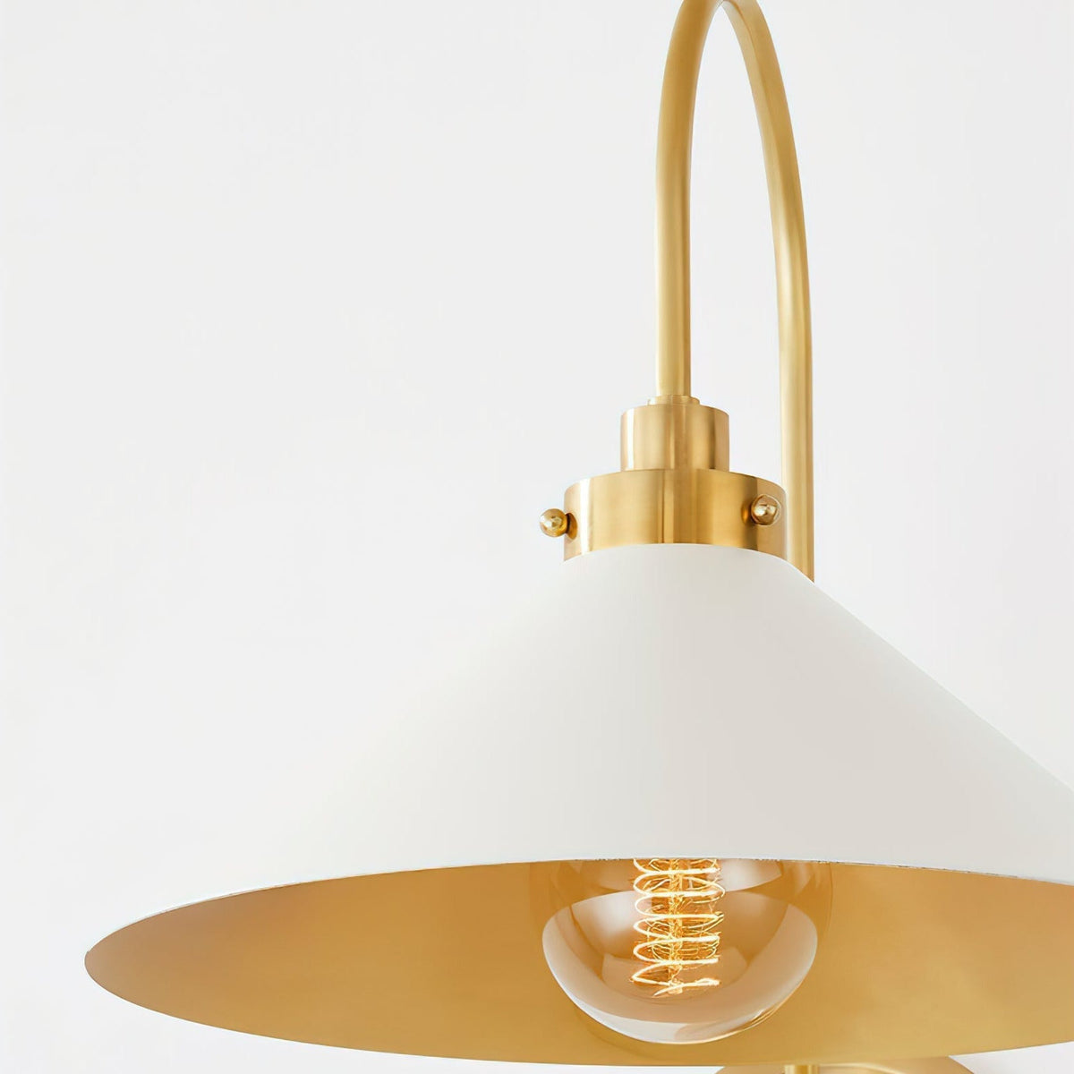 Hardwired Metal Wall Sconce with Downward Cone Shade E26 E27 Socket for Hallway Bedroom Living Room Indoor Lighting Fixture