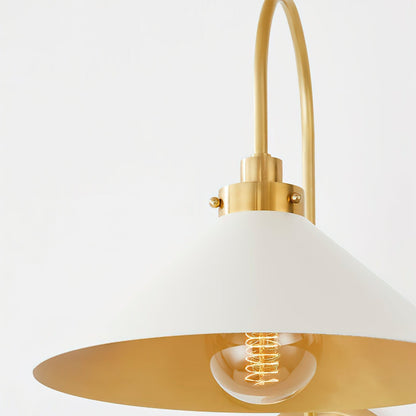 Hardwired Metal Wall Sconce with Downward Cone Shade E26 E27 Socket for Hallway Bedroom Living Room Indoor Lighting Fixture