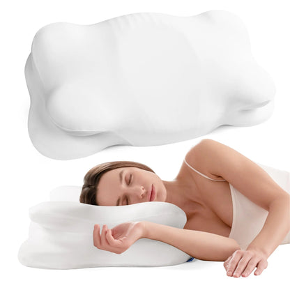 Ortekor Cloud Alignment Pillow | Adjustable Fill & Dual Height Design for Personalized Sleep Comfort