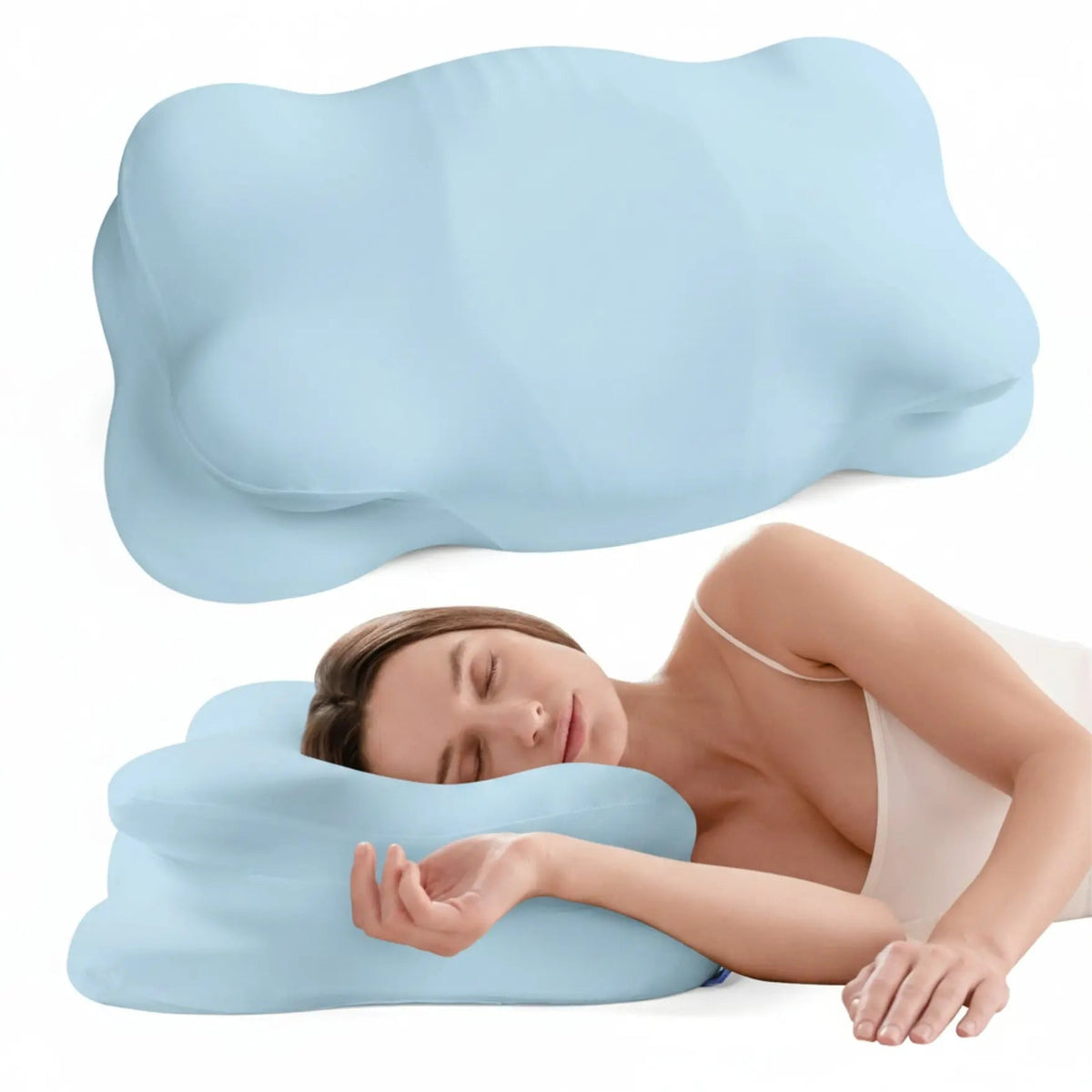Ortekor Cloud Alignment Pillow | Adjustable Fill & Dual Height Design for Personalized Sleep Comfort