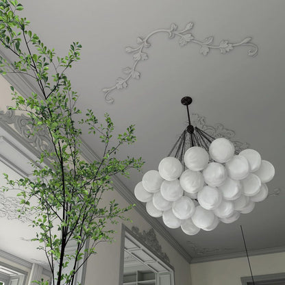 Hanging Ceiling Light Multi-Globe Frosted Glass Fixture Gold Black Chrome for Dining Room Kitchen Island Entryway Indoor Chandelier Adjustab