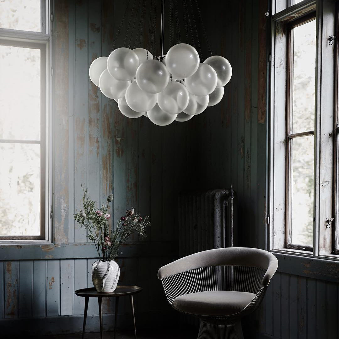 Hanging Ceiling Light Multi-Globe Frosted Glass Fixture Gold Black Chrome for Dining Room Kitchen Island Entryway Indoor Chandelier Adjustab