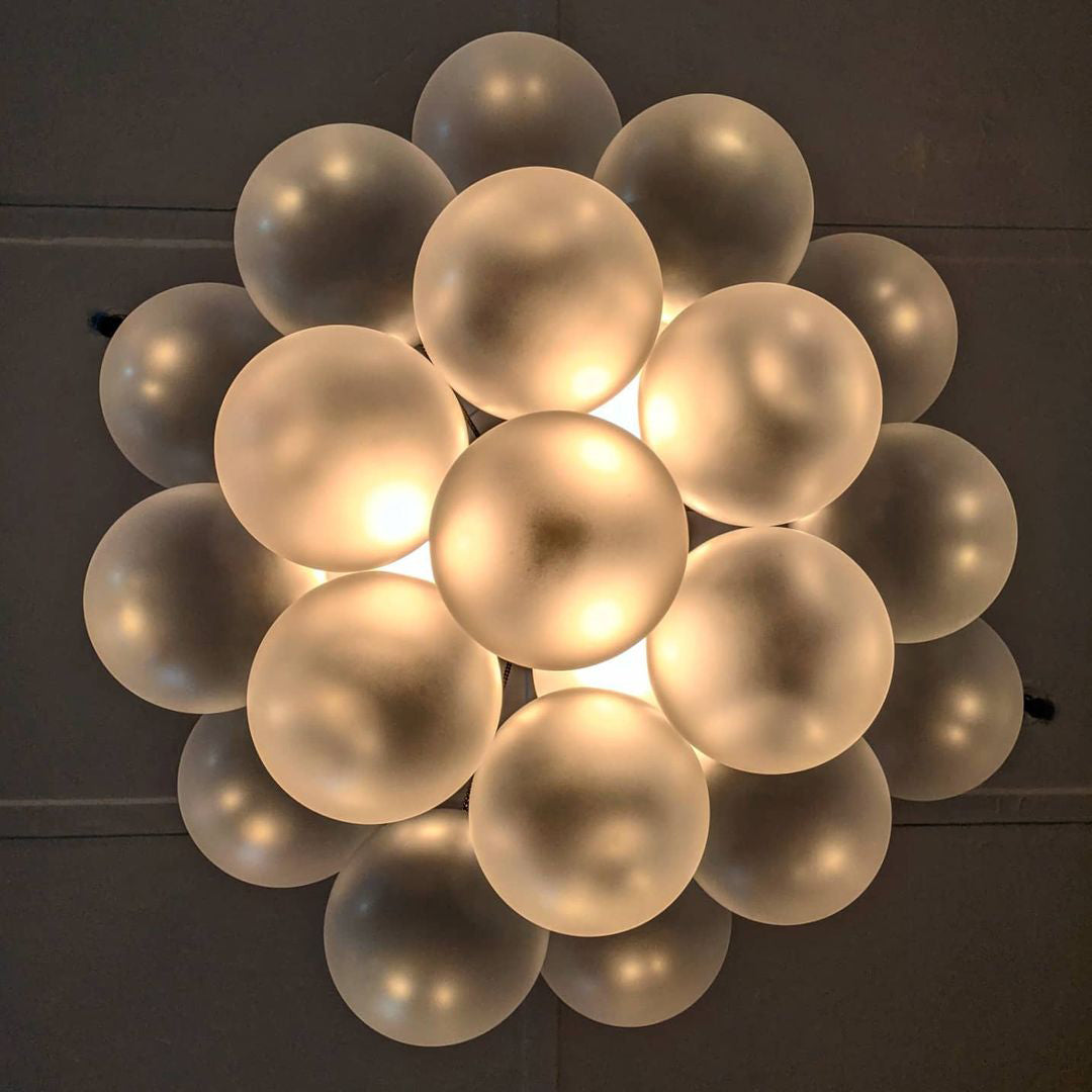 Hanging Ceiling Light Multi-Globe Frosted Glass Fixture Gold Black Chrome for Dining Room Kitchen Island Entryway Indoor Chandelier Adjustab