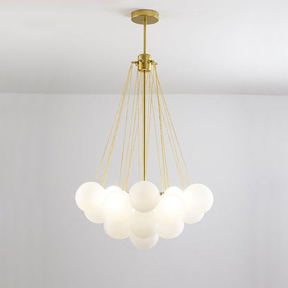 Hanging Ceiling Light Multi-Globe Frosted Glass Fixture Gold Black Chrome for Dining Room Kitchen Island Entryway Indoor Chandelier Adjustab