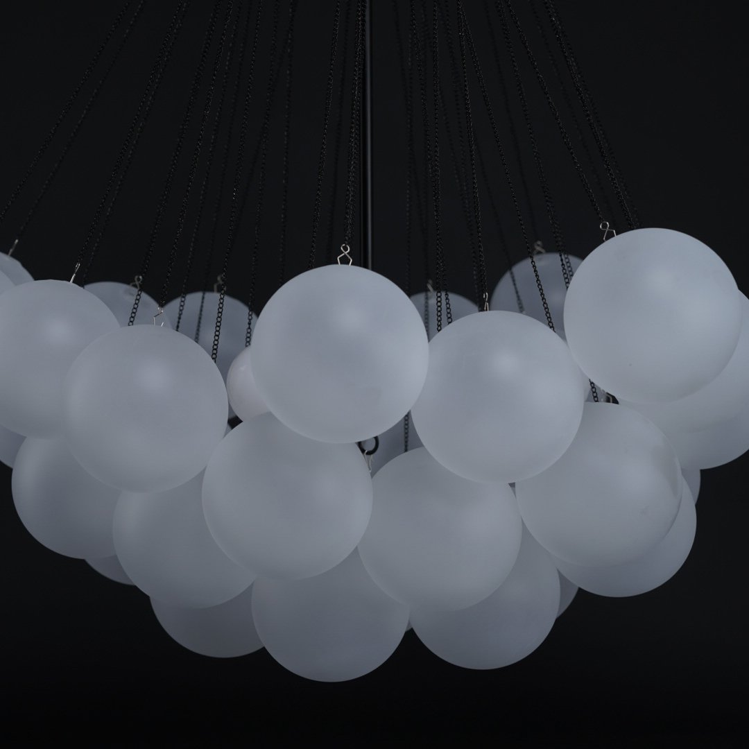 Hanging Ceiling Light Multi-Globe Frosted Glass Fixture Gold Black Chrome for Dining Room Kitchen Island Entryway Indoor Chandelier Adjustab