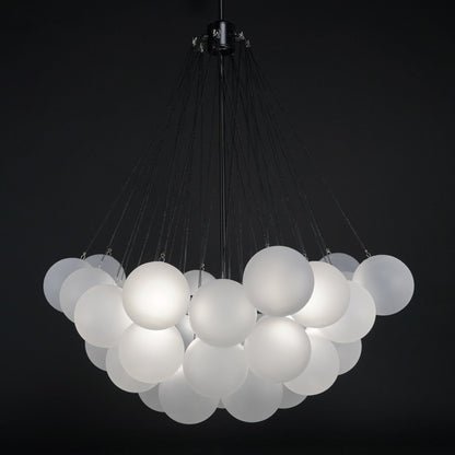 Hanging Ceiling Light Multi-Globe Frosted Glass Fixture Gold Black Chrome for Dining Room Kitchen Island Entryway Indoor Chandelier Adjustab