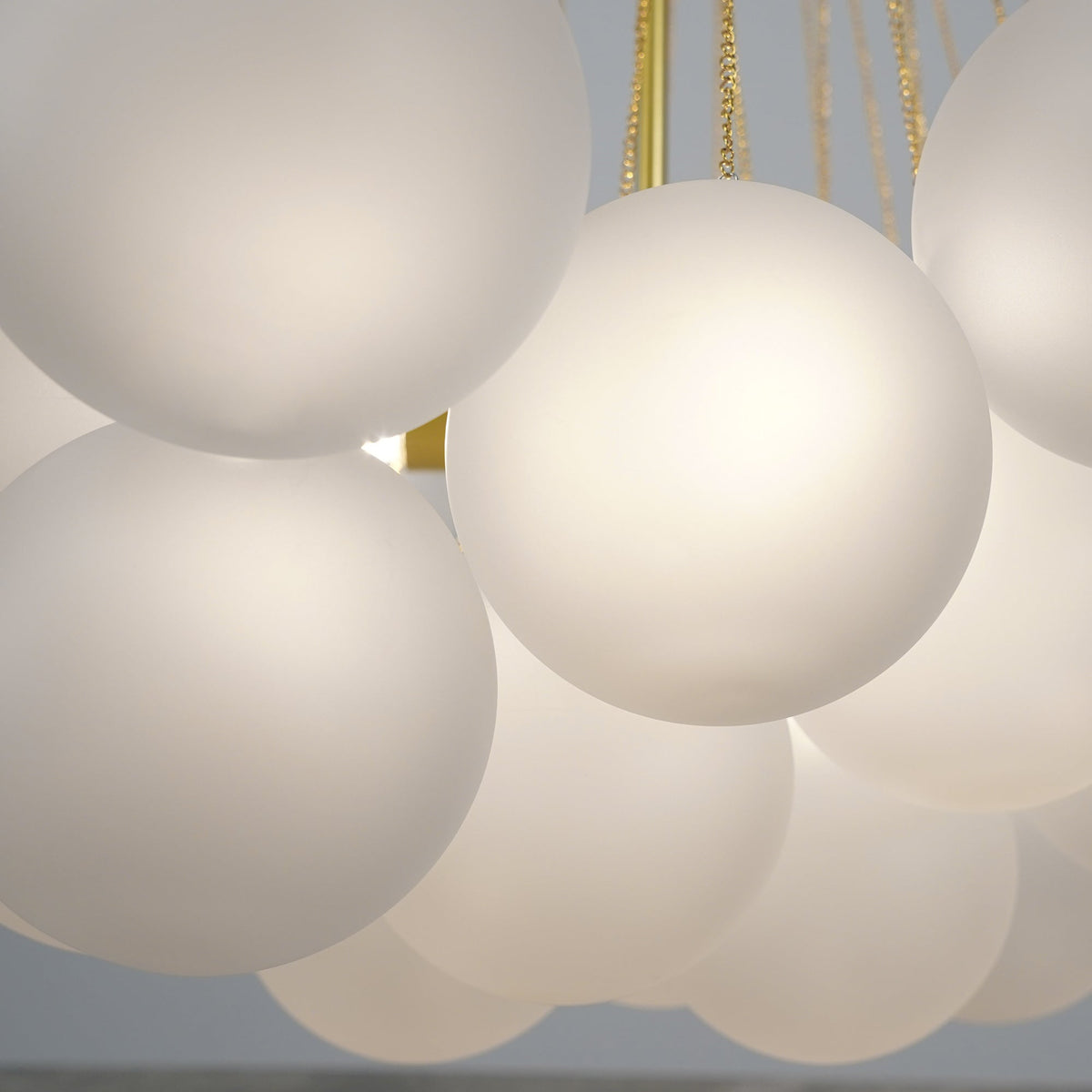 Hanging Ceiling Light Multi-Globe Frosted Glass Fixture Gold Black Chrome for Dining Room Kitchen Island Entryway Indoor Chandelier Adjustab