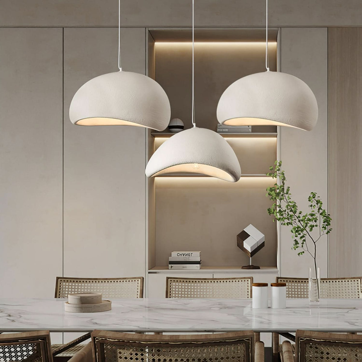 Plafonnier dôme avec câble réglable en hauteur, douille E27, luminaire graduable pour îlot de cuisine et table à manger