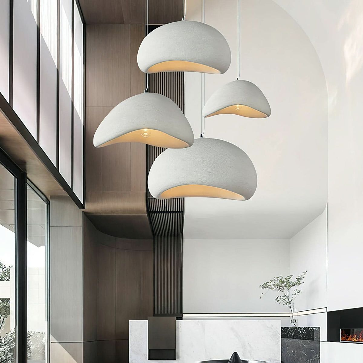 Plafonnier dôme avec câble réglable en hauteur, douille E27, luminaire graduable pour îlot de cuisine et table à manger