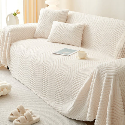 Coco Sofa Cover - Plush Polyester, Anti-Slip, Pet-Friendly