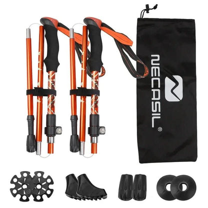 Collapsible Hiking Poles | Lightweight Trekking Support with Adjustable Length | Comfortable Grip for Enhanced Stability