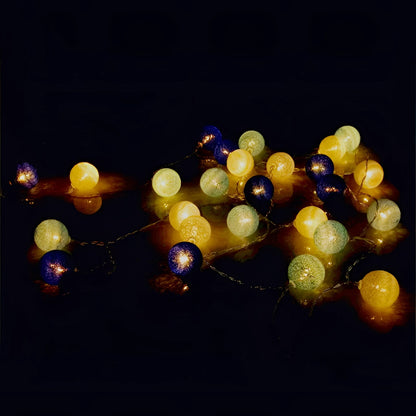 Colorful Cotton Ball String Lights | USB & Battery Powered | Versatile Fairy Lights for Cozy Ambiance