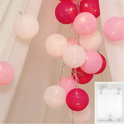 Colorful Cotton Ball String Lights | USB & Battery Powered | Versatile Fairy Lights for Cozy Ambiance