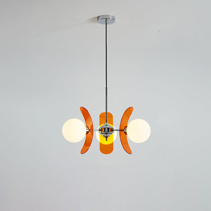Multi-Bulb Hanging Fixture Chrome & Acrylic Starburst Design for Dining Room Kitchen Living Room 24-32 in Diameter